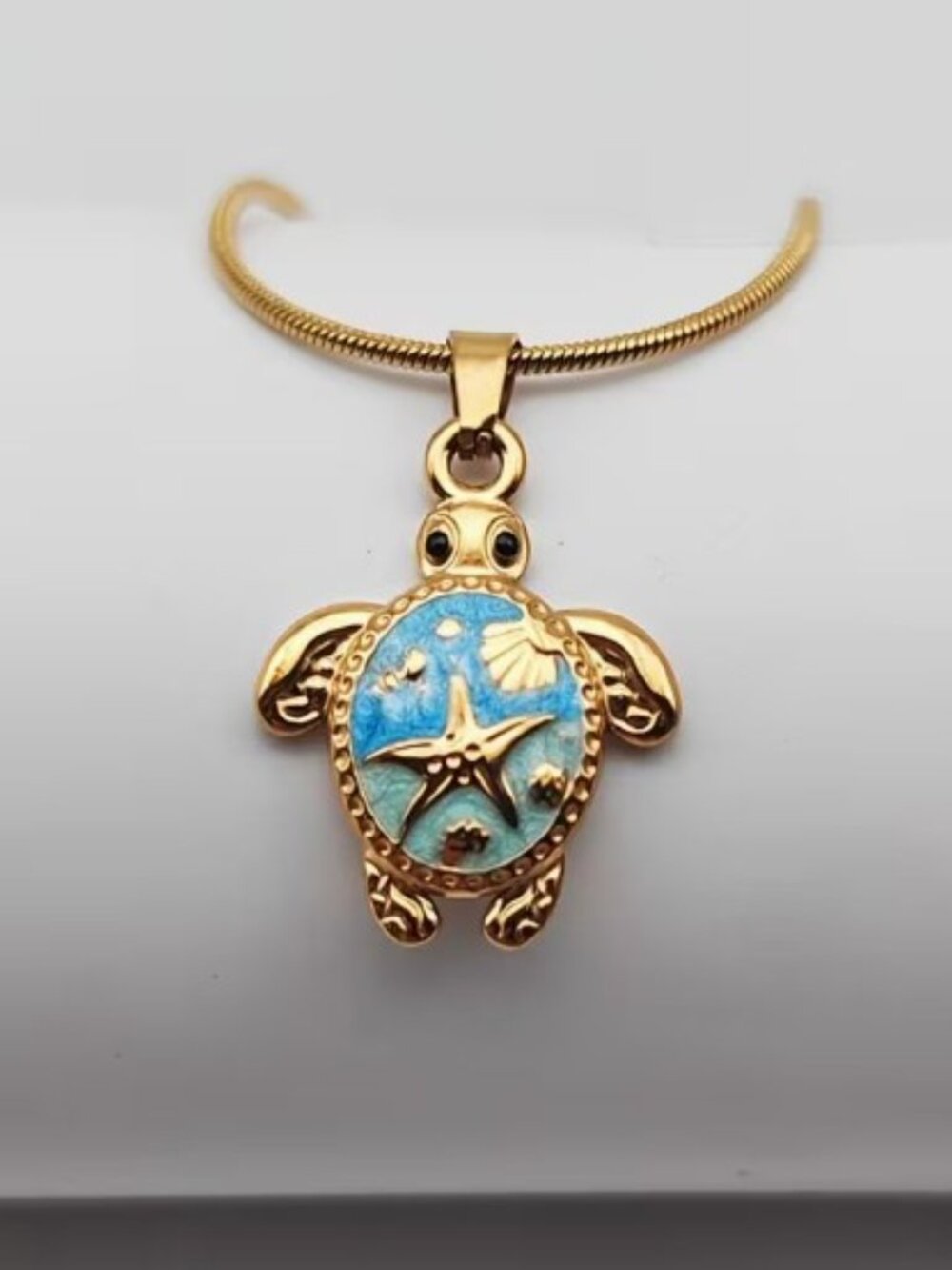 Stainless Steel Bohemian Ocean-themed Sea Turtle Pendant with Colorful Drip Enam - Picture 2 of 8